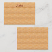 Elegante Handschrift Text Brown Wood Look Template Mitteilungskarte (Vorne/Hinten)