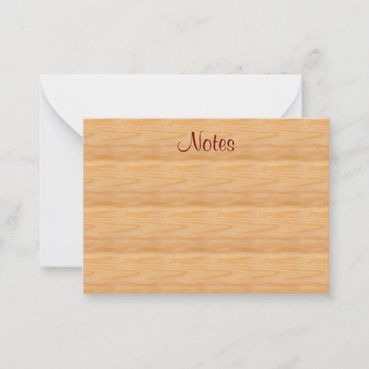 Elegante Handschrift Text Brown Wood Look Template Mitteilungskarte (Vorderseite)