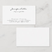 Elegante Handschrift Text Einfache Vorlage Moderne Visitenkarte (Vorne/Hinten)