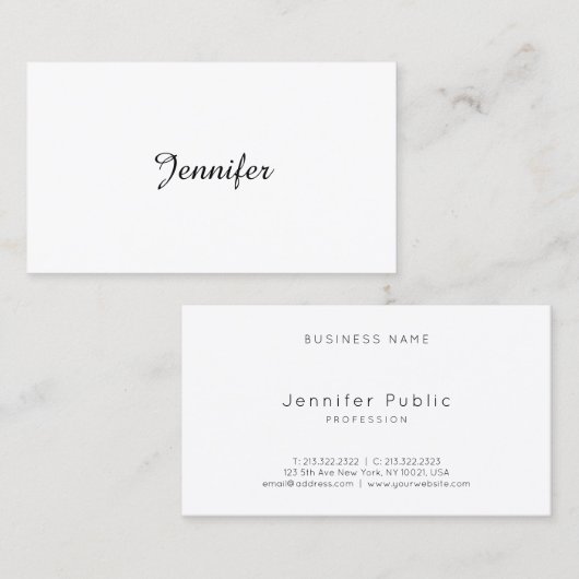 Elegante Handschrift Text Moderne Vorlage Einfache Visitenkarte (Vorne/Hinten)