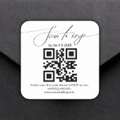 elegante Handschrift uAwg qr Code Hochzeit Quadratischer Aufkleber