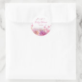 Elegante Handschrift Wasserfarben Blume Kinderdusc Runder Aufkleber (Tasche)