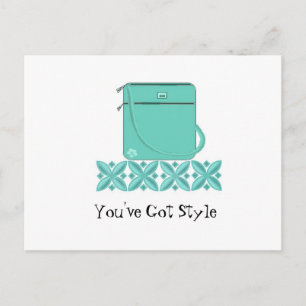 Elegante Handtasche mit Spruch Postkarte