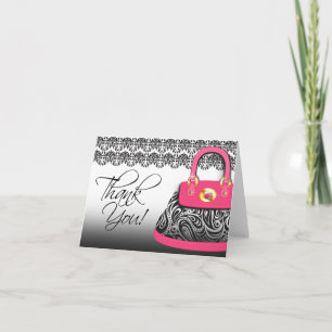 Elegante Handtaschen-Dankeschön-Karte Dankeskarte