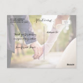 Elegante Handwriting 2 Foto Hochzeit Vielen Dank Postkarte (Rückseite)