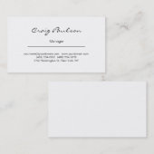 Elegante Handwriting Black & White Business Card Visitenkarte (Vorne/Hinten)
