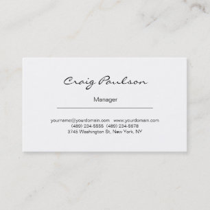 Elegante Handwriting Black & White Business Card Visitenkarte