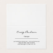 Elegante Handwriting Black & White Business Card Visitenkarten (Außenseite Aufgefaltet)