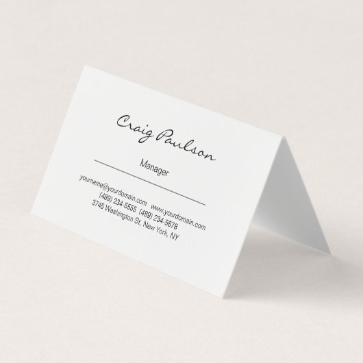 Elegante Handwriting Black & White Business Card Visitenkarten (Vorderseite)