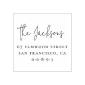 Elegante Handwriting Familienname und Seriennummer Gummistempel (Prägung)