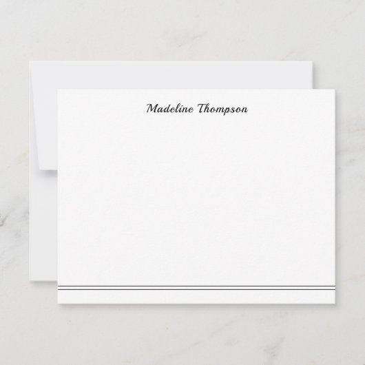 Elegante Handwriting-Kalligrafie mit zwei Linien S Mitteilungskarte (Vorderseite)