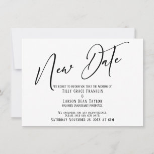 Elegante Handwriting Neue Datum Einfache Ankündigu Einladung