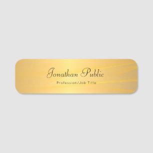 Elegante Handwriting-Script-Glamour-Goldvorlage Namensschild