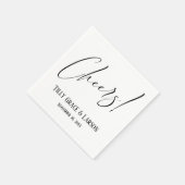 Elegante Handwriting Script Typografy Cheers! Serviette (Ecke)