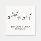 Elegante Handwriting Simple Worth Warte Serviette (Vorderseite)