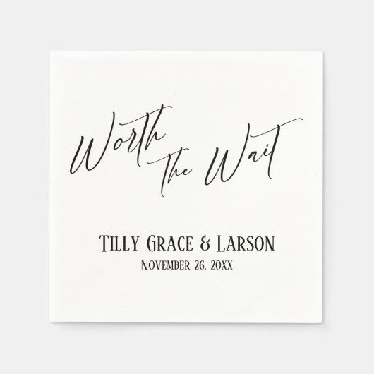 Elegante Handwriting Simple Worth Warte Serviette (Vorderseite)