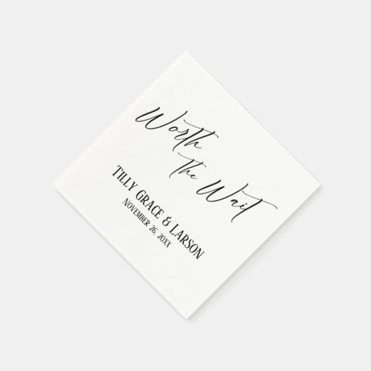 Elegante Handwriting Simple Worth Warte Serviette (Ecke)