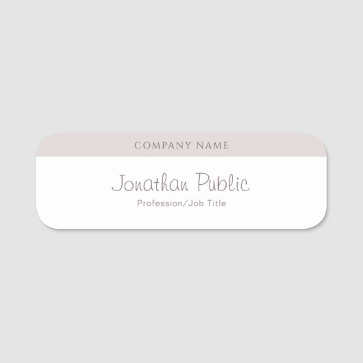 Elegante Handwriting-Skriptname Moderne Vorlage Namensschild (Vorderseite)