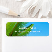 Elegante Handwriting Template Palm Blätter Blue Sk (Insitu)