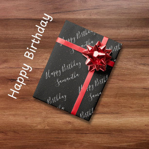 Elegante Happy Birthday Geschenkpapier mit individ