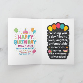 Elegante Happy Birthday-Grußkarte | Rücksichtsvoll Programm