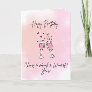 Elegante Happy Birthday Karte Prost