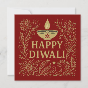 Elegante Happy Diwali Gold Einladungskarte Einladung