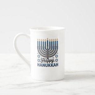 Elegante Happy Hanukka-Jüdische Feiertagskunst Porzellantasse