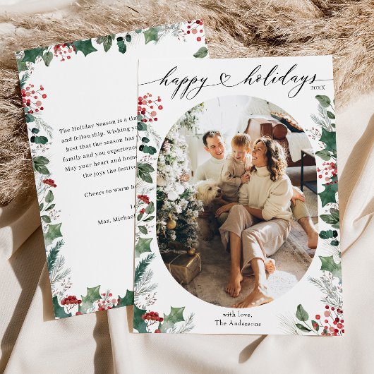Elegante Happy Holidays Card mit benutzerdefiniert Feiertagskarte