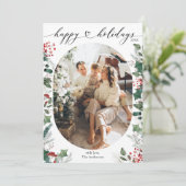 Elegante Happy Holidays Card mit benutzerdefiniert Feiertagskarte (Stehend Vorderseite)