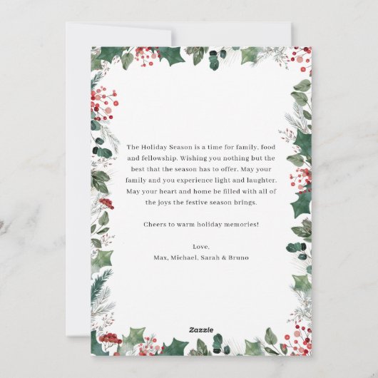 Elegante Happy Holidays Card mit benutzerdefiniert Feiertagskarte (Rückseite)