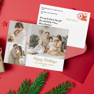 Elegante Happy Holidays Foto Weihnachtskarte Feiertagskarte