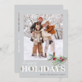 Elegante Happy Holidays Fotokarte Feiertagskarte (Vorne/Hinten)