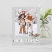 Elegante Happy Holidays Fotokarte Feiertagskarte (Stehend Vorderseite)