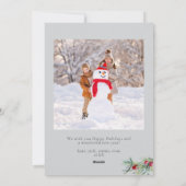 Elegante Happy Holidays Fotokarte Feiertagskarte (Rückseite)