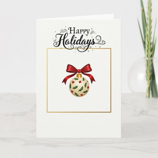 Elegante Happy Holidays Ornament Card Karte (Vorderseite)