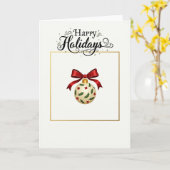 Elegante Happy Holidays Ornament Card Karte (Gelbe Blume)