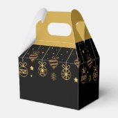 Elegante Happy Holidays Schwarzes Gold Custom Corp Geschenkschachtel (Rückseite)