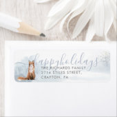 Elegante Happy Holidays Winter Fox Rücksendeadress (Insitu)