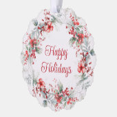 Elegante Happy Holidays Wreath Ornament Karte (Links)