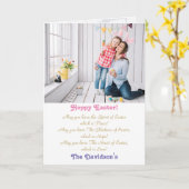 Elegante Happy Oaster Family Fotos Karte (Gelbe Blume)