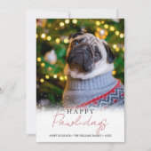 Elegante Happy Pawlidays Foto Dog Pet Holiday Card Einladung (Vorderseite)