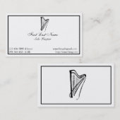 Elegante Harfen-Visitenkarte Visitenkarte (Vorne/Hinten)