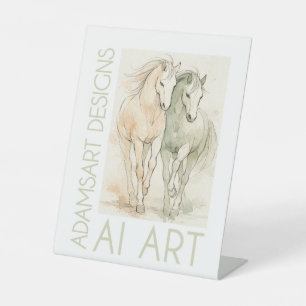 Elegante Harmonie – Aquarell-Pferde Sockelschild
