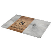 Elegante Harmonie: Holz- und Marmorspanplatte Schneidebrett (Ecke)