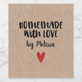 Elegante hausgemachte Liebe Rustikale Kraft Weihna Weinetikett (Einzelnes Label)