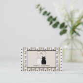 Elegante Haustiere pflegen lustige Katzen Vintage Visitenkarte (Stehend Vorderseite)