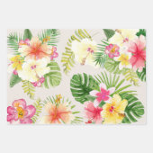 Elegante hawaiianische tropische Wasserfarben Geschenkpapier Set (Vorderseite)