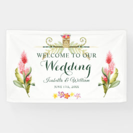 Elegante hawaiische Tiki tropische Sommer-Hochzeit Banner