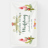 Elegante hawaiische Tiki tropische Sommer-Hochzeit Banner (Vertikal)